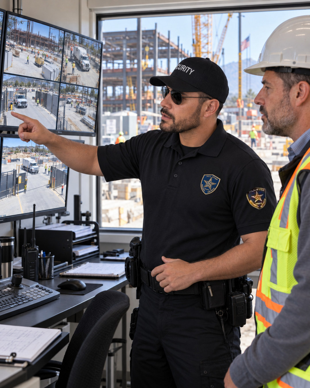 Heavy construction equipment requiring job site security